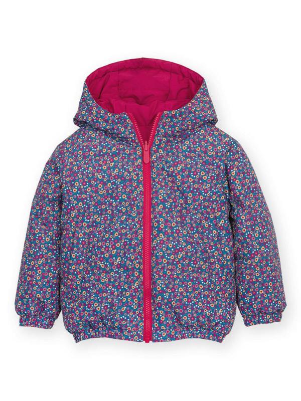 Kite Girls Berry Ditsy Reversible Cocoon Coat