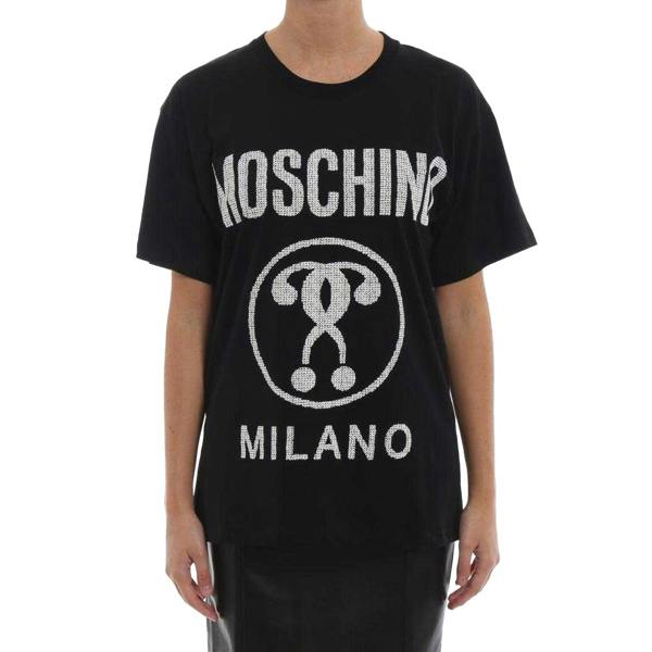 Moschino Mens Question Mark Logo T-Shirt - Black - 
