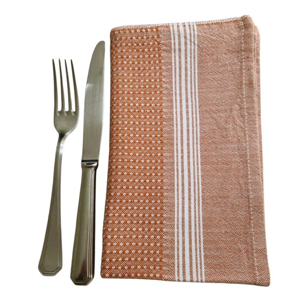 Cotton and Olive Tuana Cotton Hammam Hand Towel, Burnt Orange | Set of 2