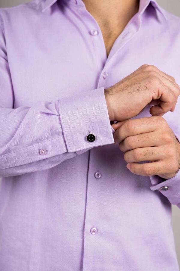 TruClothing Men's Lilac Double Cuff Oxford Shirt