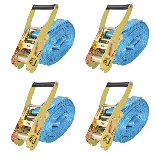 Berkfield Ratchet Tie Down Straps 4 pcs 4 Tonnes 8mx50mm Blue