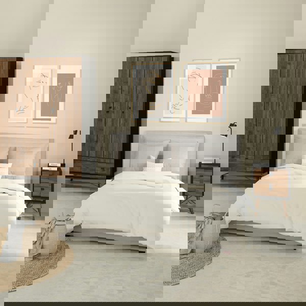 Furniture To Go Ry Bedside cabinet 2 drawer in Matt Black Walnut