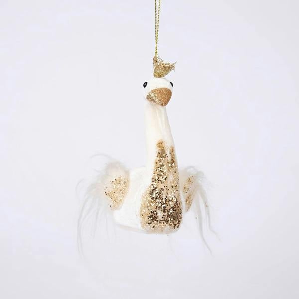 12x13cm White Swan Christmas Tree Hanging Decorations, Pack of 3, Elegant Festive Ornaments image 4