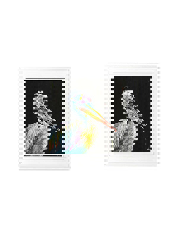 Exceptional Art Pelican Print 'Pierre' by Amy Ansell - Strong White Square Frame