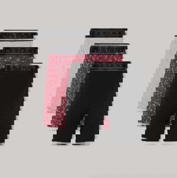 Ted Baker Ted Baker 3-Pack Cotton Boxer Briefs Mens Boxer Briefs Heather Grey/Kinsel Red/Black