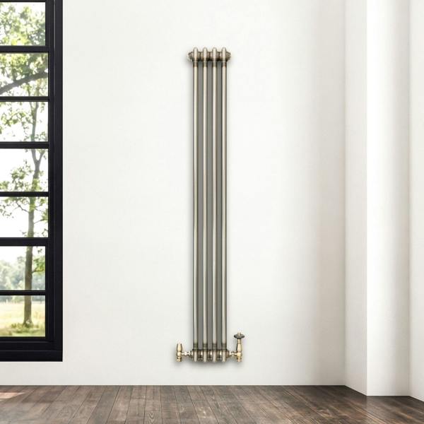 Monstershop Traditional 2 Column Radiator - 1500 x 200mm - Raw Metal