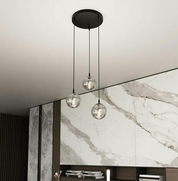 Emibig COSMO Pendant lamp  3 x E14 Black with Graphite Shade