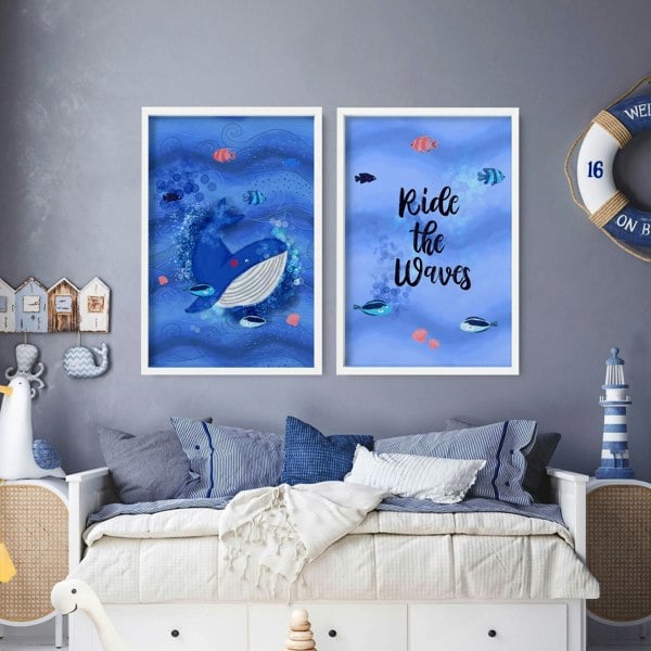 Ocean artwork | set of 2 wall art for Nursery