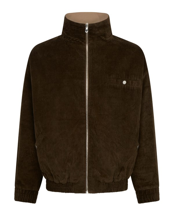 Frolickers Reversible Corduroy Bomber Jacket - Tan / Espresso