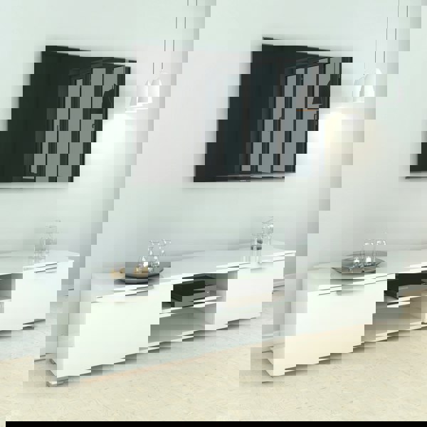 Furniture To Go Match TV Unit 2 Drawers 2 Shelf in White High Gloss