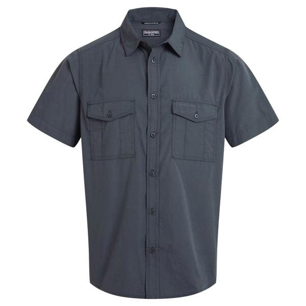 Craghoppers Mens Kiwi II Short-Sleeved Shirt - Dark Grey - 