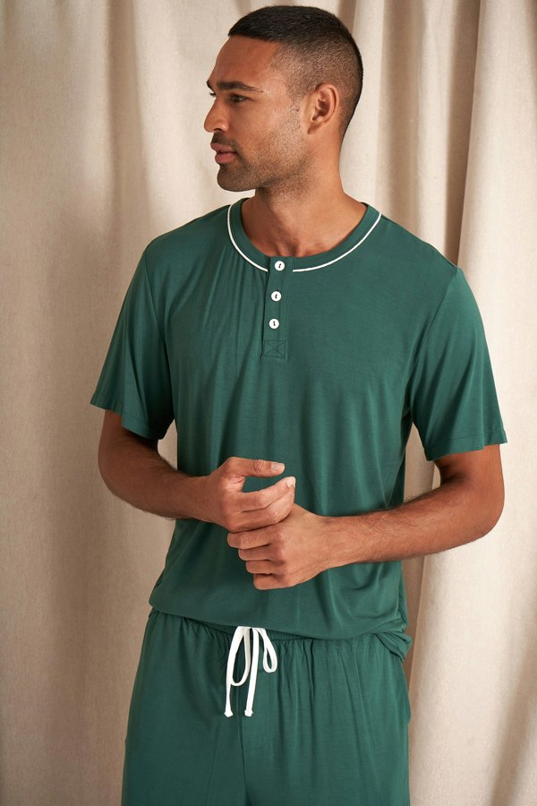 Mister You Bamboo Short Pyjama Set in Green