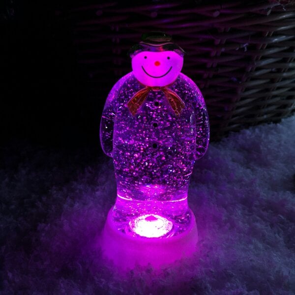 Samuel Alexander 23cm Dual Power Colour Changing LED Christmas Glitter Water Spinner The Snowman & The Snow dog™