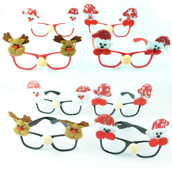 8 Pack Multicolour Christmas Novelty Glasses for Parties, Photo Booth Props and Fancy Dress Fun image 1
