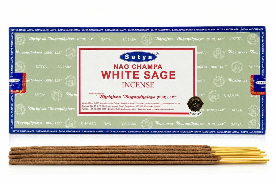 Satya White Sage Incense Sticks, Pack of 12