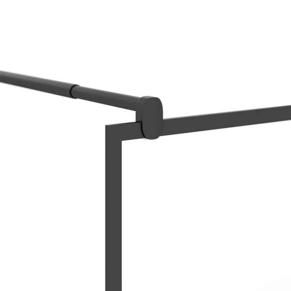 Berkfield Walk-in Shower Wall 100x195 cm Half Frosted ESG Glass Black