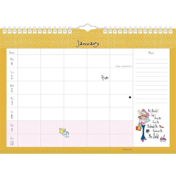Born To Shop A4 Family Organiser 2027, Family Planners, Week To View, Humour, Gift