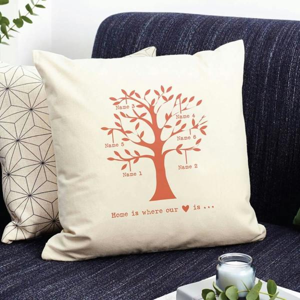 Personalised Family Tree Cushion Cover - alternative angle