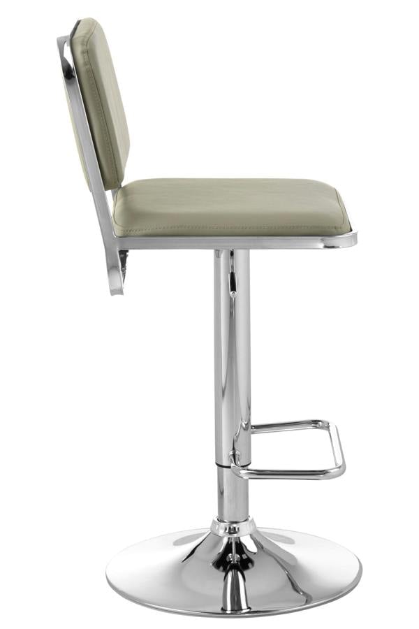 Interiors by Premier Stockholm Light Grey Seat And Chrome Base Bar Stool