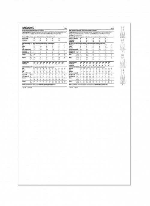 Know Me Sewing Pattern 2040, Dresses for Women, M1 (10-12-14-16-18) - Easy
