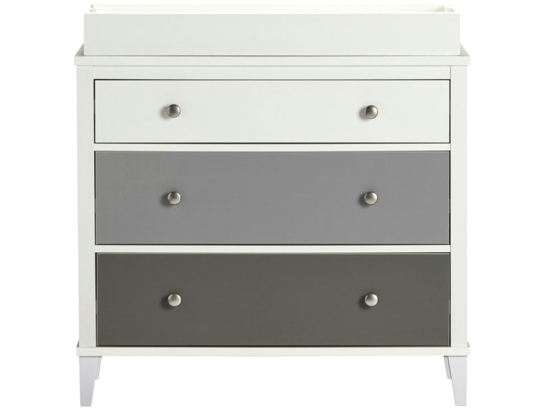 Dorel Home Poppy 3 DRW Dresser with Changer White/Grey
