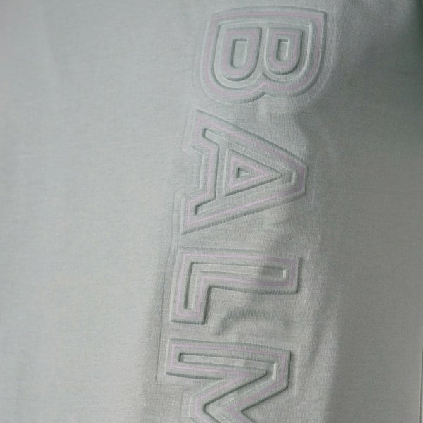 Balmain Brand Embossed Logo T-Shirt - Green