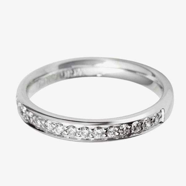 T. H. Baker 18ct White Gold 2.5mm Diamond Grain Set Court Wedding Ring WG10/2.5R125 18W HSI