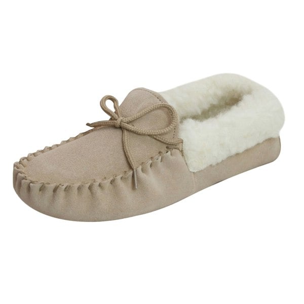 Eastern Counties Leather Womens/Ladies Soft Sole Sheepskin Moccasins - Camel