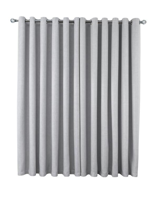 Smart Living Linen Look Blackout Eyelet Curtain - Silver