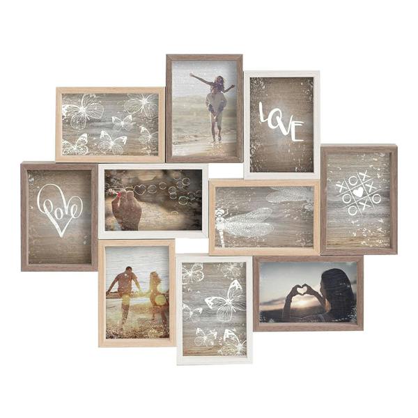 Nielsen Accent by Nielsen Photo Collage Photo Frame for 10 Pictures 4x6in - Mixed Wood Finishes