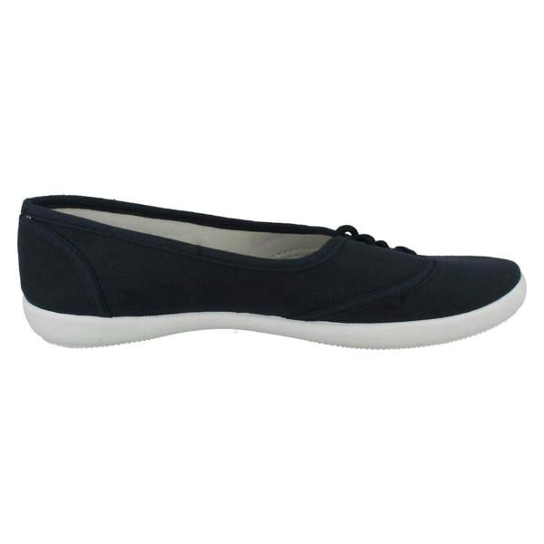 Spot On Ladies Spot On Canvas Flat Ballerina Pumps F8854
