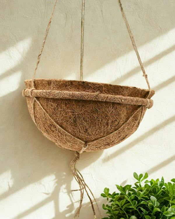 CoirProducts Hanging Baskets | Premium Biodegradable Coconut Fibre Baskets for Flowers, Herbs & Container Plants