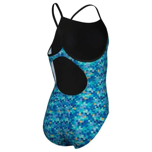 Arena Girls Pooltiles Lightdrop swimsuit in blue mosaic with black accents