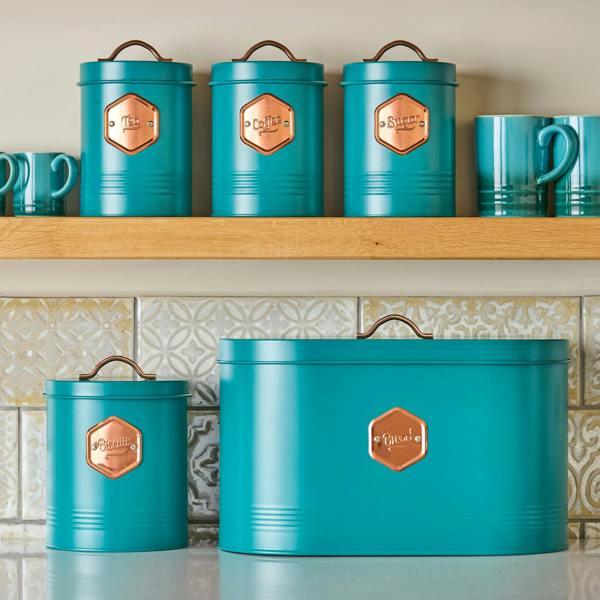 Cooks Professional 5 Piece Kitchen Storage Set | Teal / Copper