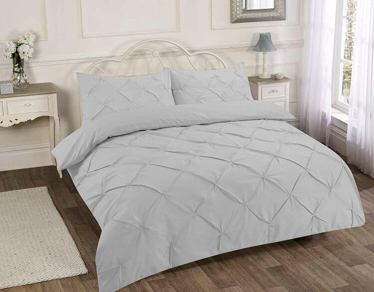 Night Zone Alexandra Pintuck Polycotton Duvet Cover Set – Easy Care Textured Bedding