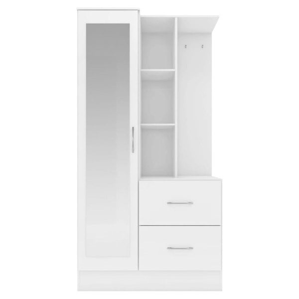 Seconique Nevada Open Shelf Mirrored Wardrobe