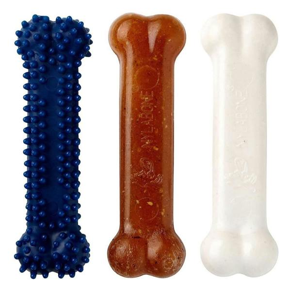 Nylabone Puppy Starter Kit, Pack of 3 Chew Bones, Teething & Dental, Small