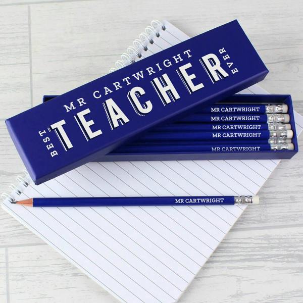 Set Of 12 Personalised 'Best Teacher Ever' Pencils - alternative angle