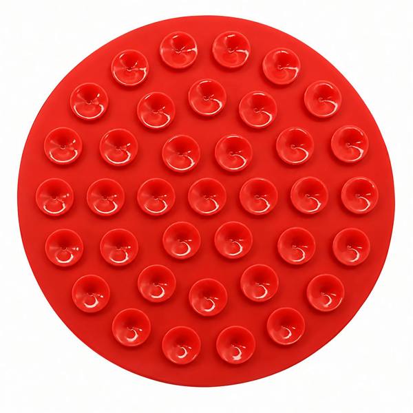 ATEK Silicone Dog Lick Mat Slow Feeder with Suction Cups Red Pet Treat Feeding Mat