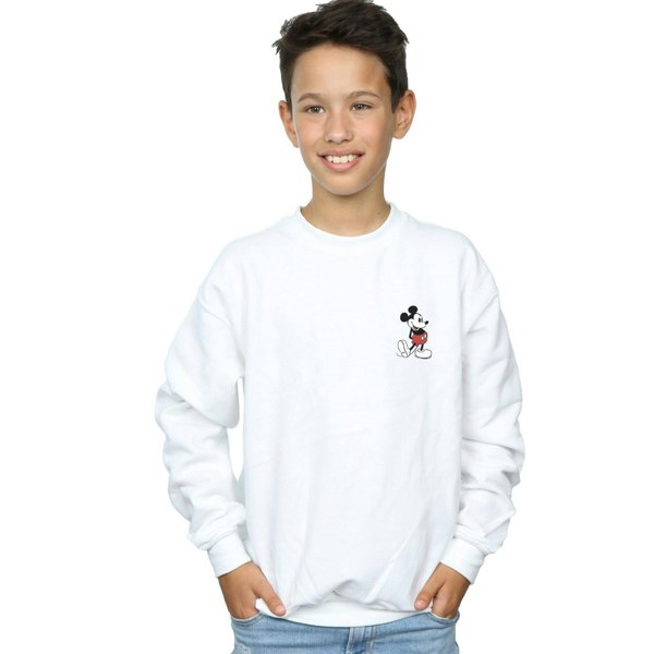 Disney Boys Mickey Mouse Kickin Retro Chest Sweatshirt - White