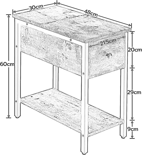 Rafaelo Mobilia Flip Top End Table