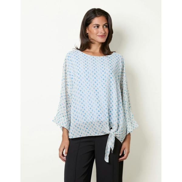 Blue Vanilla Geometric Polka Dot Blouse