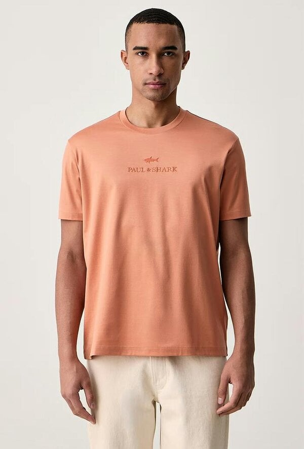 Paul & Shark Cotton Raised Embroidered Logo T-Shirt