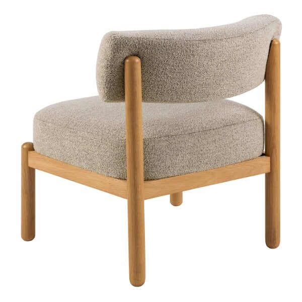 Wyld Haus Nook Cream Boucle Lounge Chair Oak Wood Legs