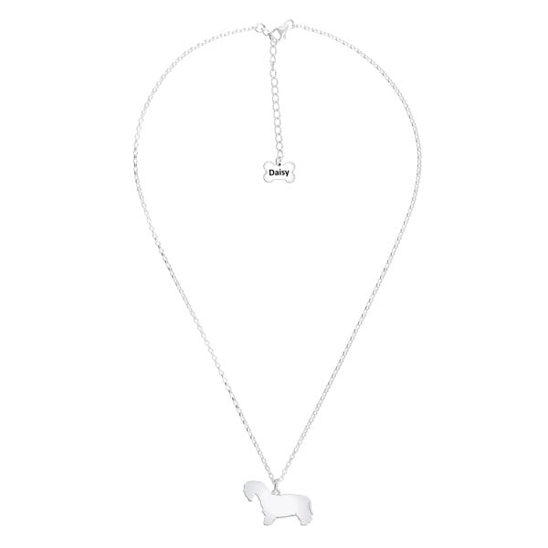 Mylee London Cesky Terrier Silhouette Silver Necklace - Personalised