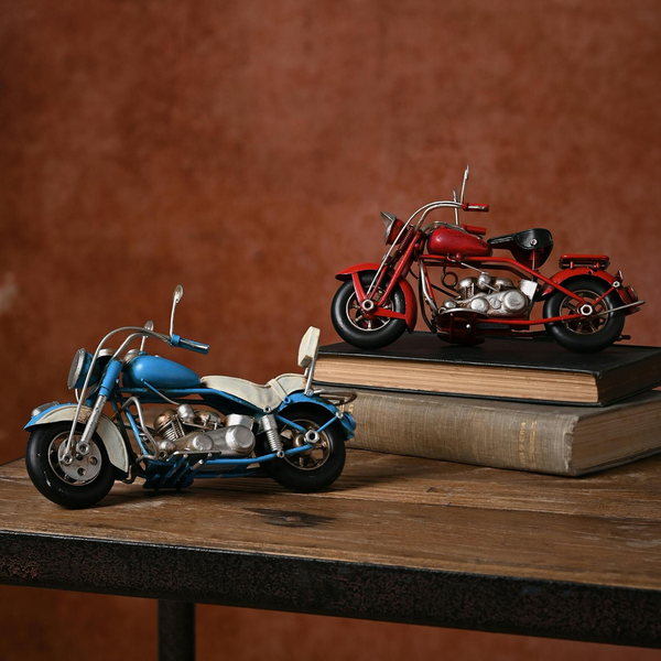 Harvey Makin Ornament - Blue Motorbike