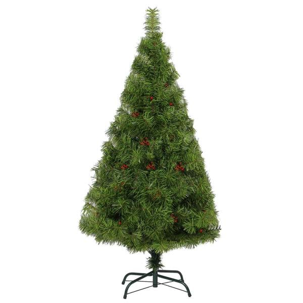 5ft, 6ft and 7ft Green Artificial Christmas Trees with Metal Stand and Easy Assembly image 4