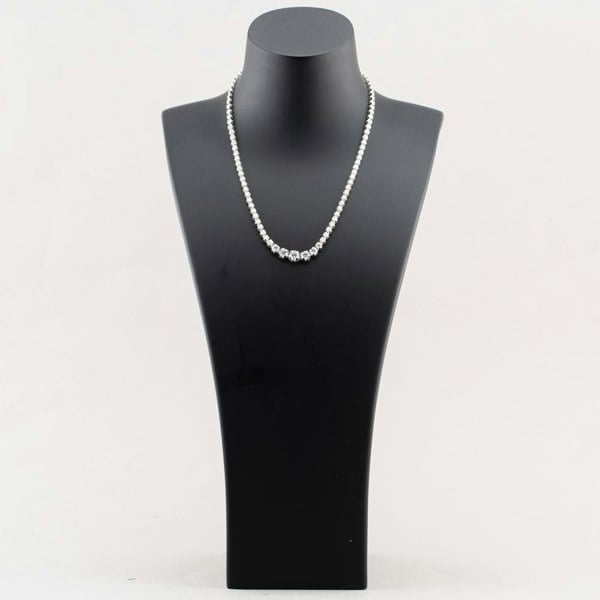 T. H. Baker 9ct White Gold Certified 10.00ct Lab Grown Diamond Graduated Tennis Necklace LGN23469-1000SF