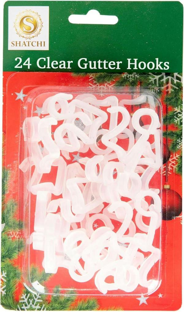 24Pcs Clear Gutter Hooks for Outdoor Lights and Festive Decorative Displays image 4