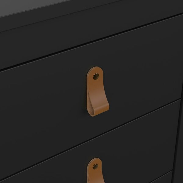 Furniture To Go Barcelona Bedside Table 3 Drawers in Matt Black
